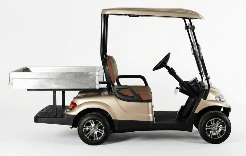 EPIC 2+Short Cargo Non-Lifted Electric Golf Cart with Lithium Battery 105Ah & Standard Tires  | Utility LSEV (Golden) - Image 2